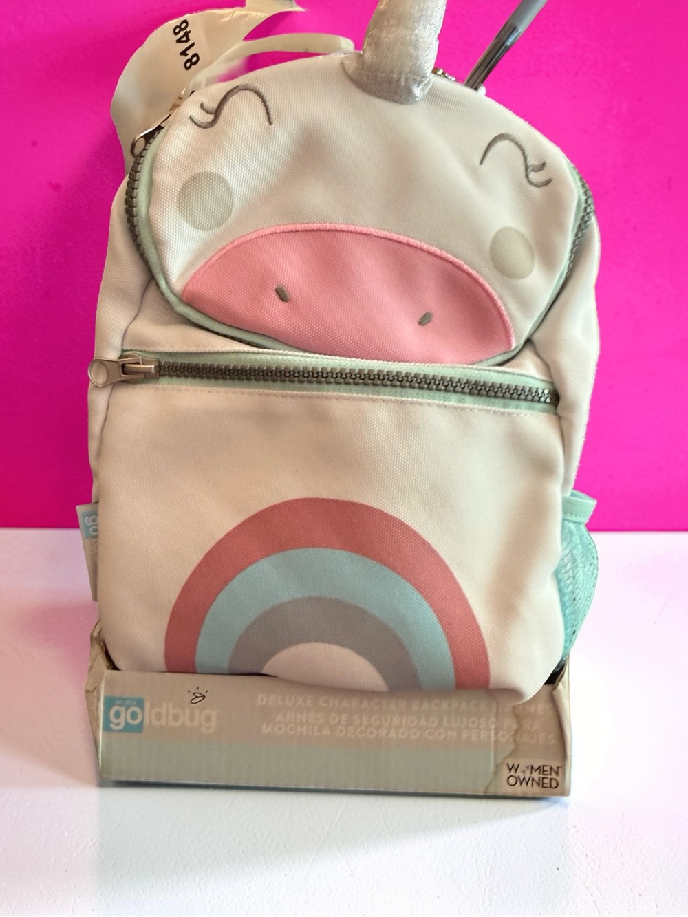 GoDog Unicorn Rainbow Kids Backpack - Pink & Mint